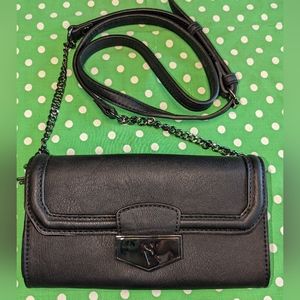 Simply Vera Wang cross-body Chain Strap wallet / shoulder purse black adjustable